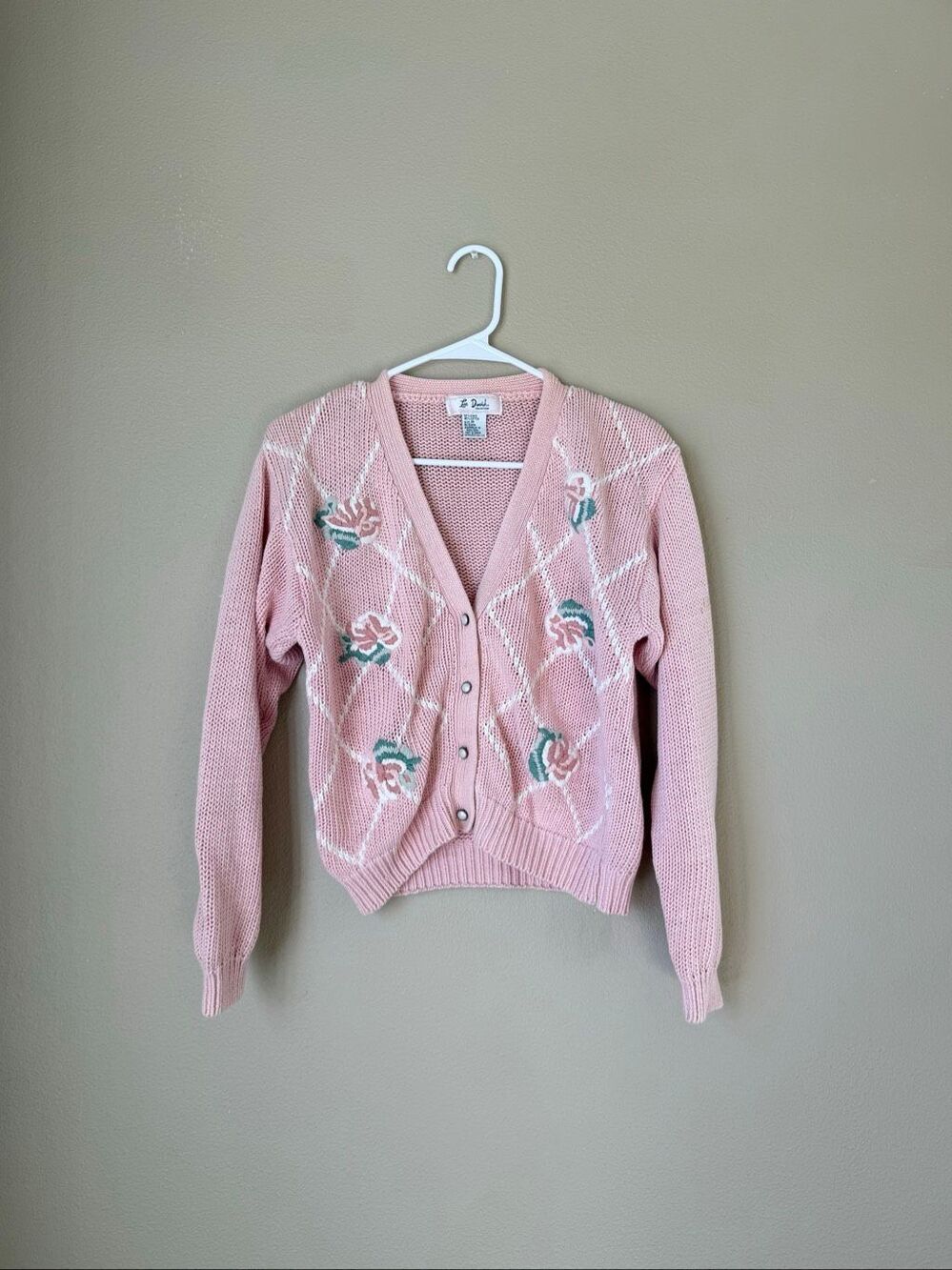 Vintage Grandma Floral Embroidered Cardigan Sweater